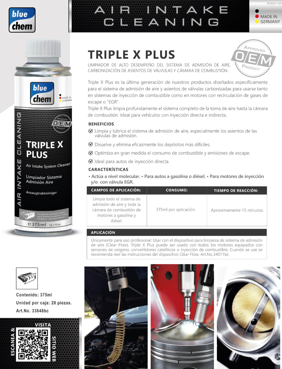 Limpiador de Sistema y Válvula de Admisión Triple X Plus
