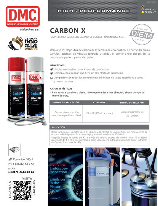 Limpiador Cámara de Combustión Carbon X