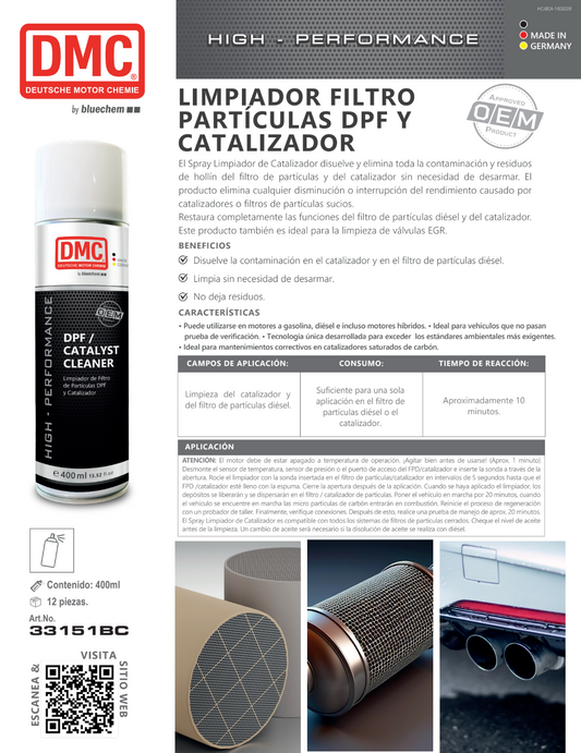 Espuma Limpiadora Catalizador y Filtro Partículas DPF