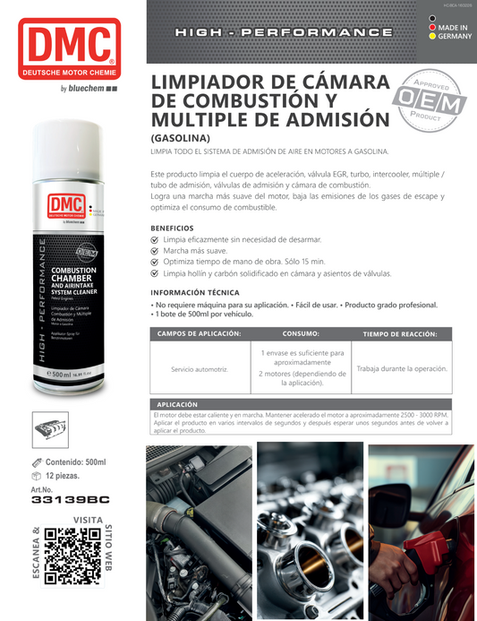 Limpiador Cámara Combustión y Multiple Admisión Gasolina