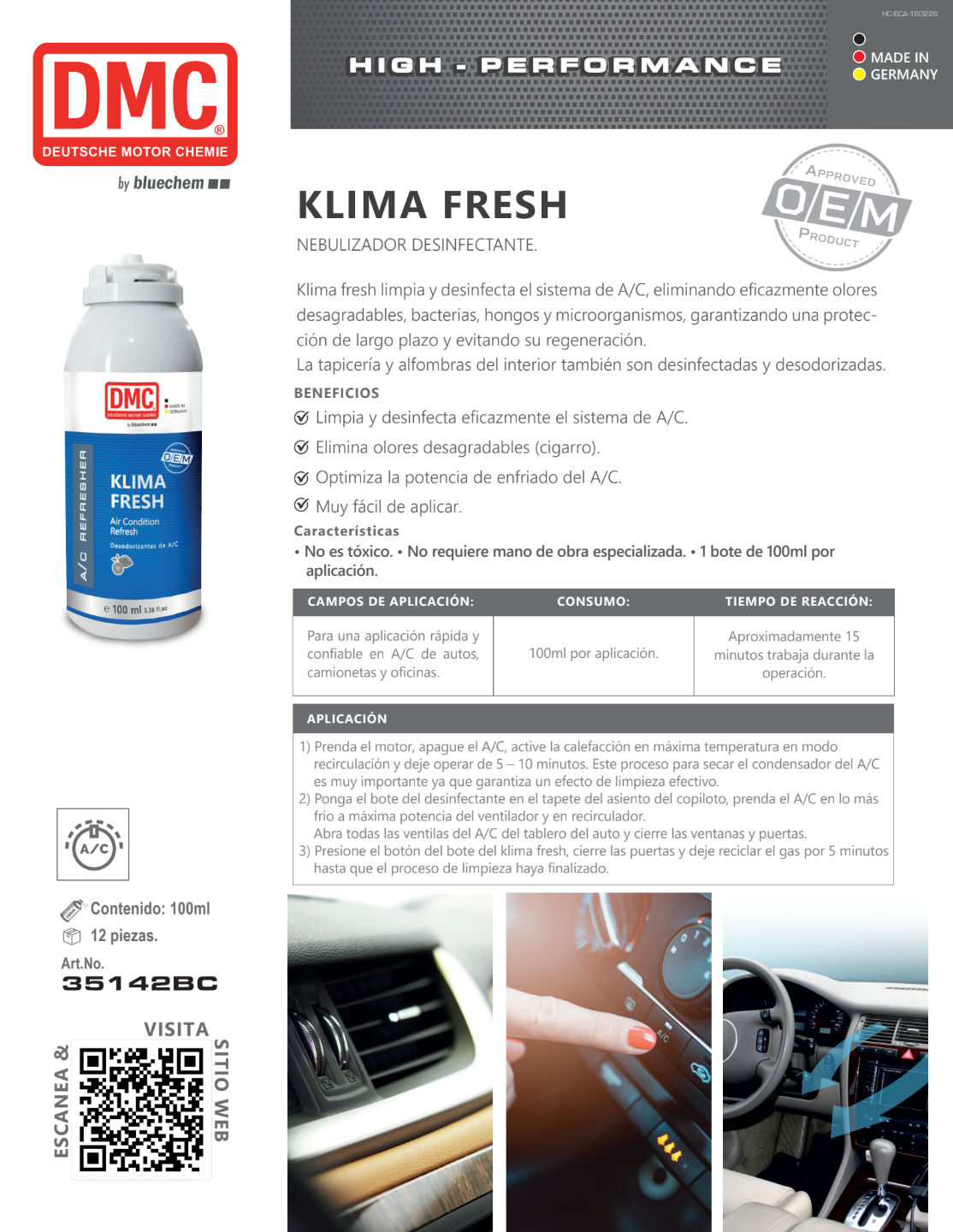 Klima Fresh ( nebulizador desinfectante y desodorizante de A/C)