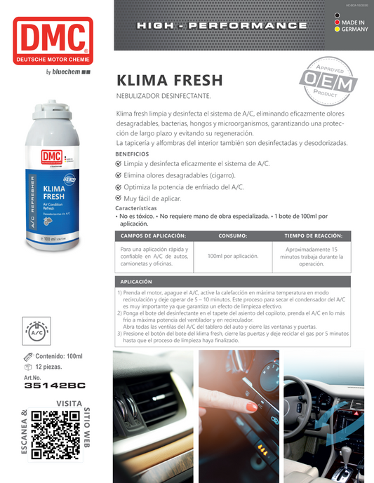 Klima Fresh ( nebulizador desinfectante y desodorizante de A/C)