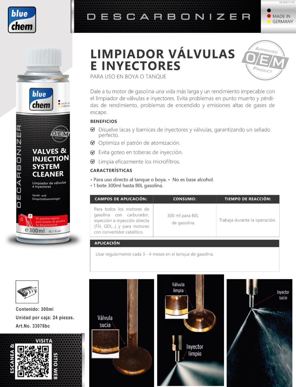 Limpiador Válvulas e Inyectores (para boya o tanque)